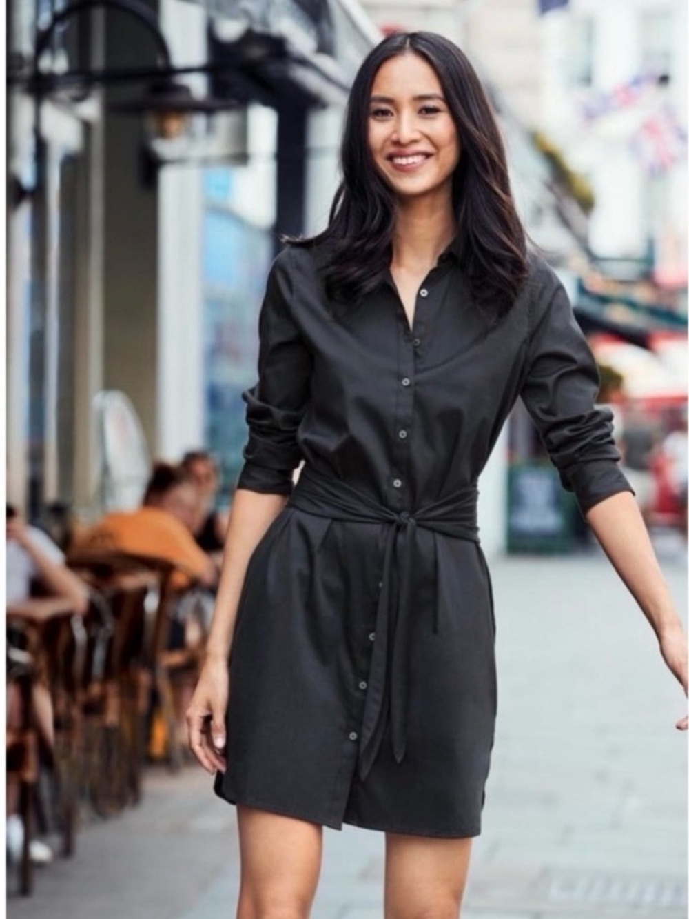 UNTUCKit Angelina Black Cotton Shirtdress with stretch - like new - Picture 3 of 15